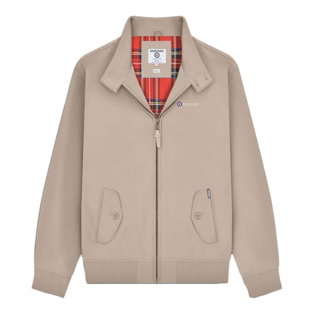 Lambretta Mens Shower Resistant Harrington Jacket / Stone